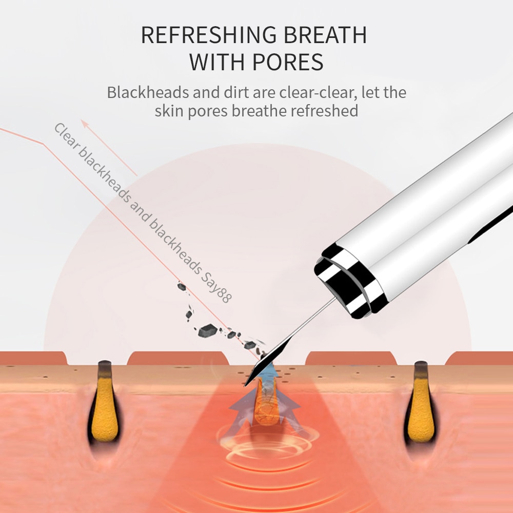 Ultrasonic Skin Scrubber Deep Face Cleaning Machine LCD Face Peeling Shovel Ion Skin Spatula