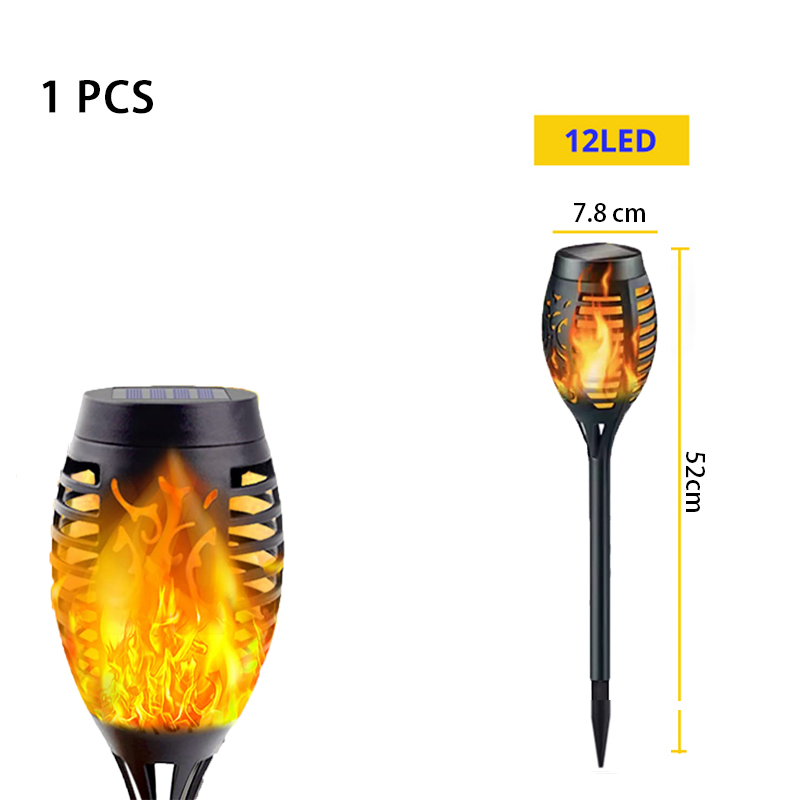 12Pcs Solar Flame Torch Lights Optional Flickering Light Waterproof Garden Decoration Outdoor Lawn Path Yard Lamps: Blue