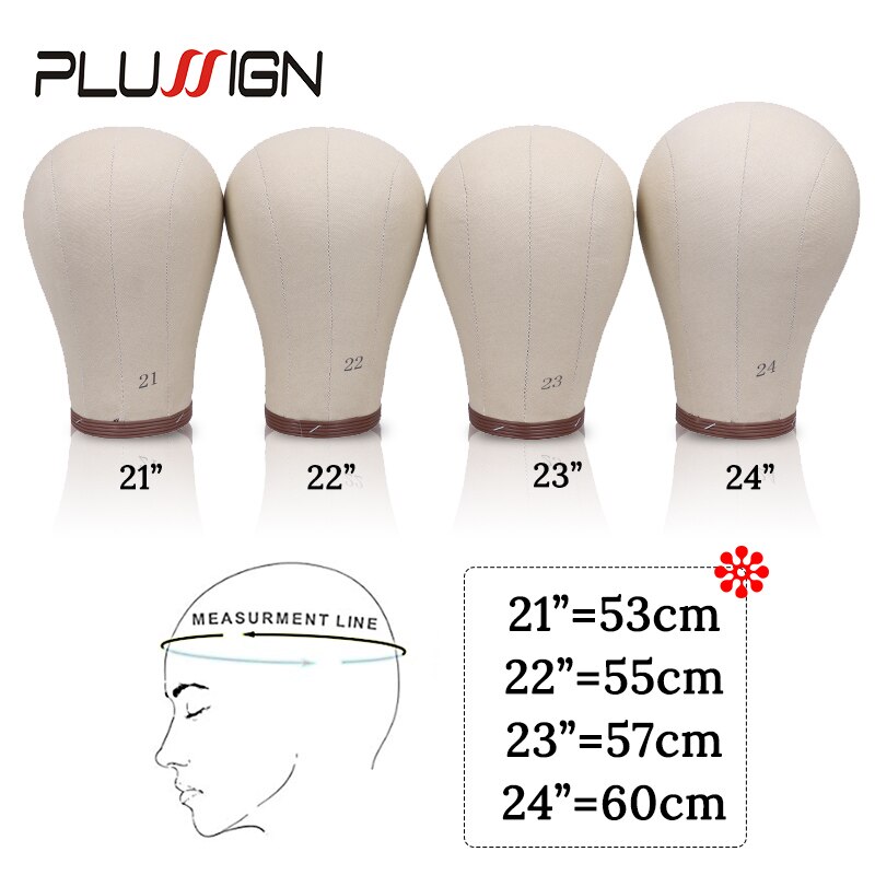 Cabeza de corcho 100% para pelucas, cabeza de maniquíes sin costuras para entrenamiento de peluquería, cabeza de bloque de lienzo de 21-24 pulgadas