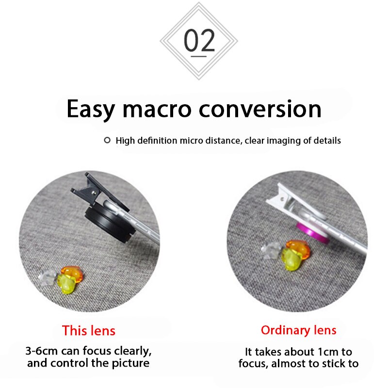 Phone Lens kit 0.45x Super Wide Angle &amp; 12.5x Super Macro Lens for phone iPhone 6S 7 Xiaomi more cellphone HD Camera Lentes