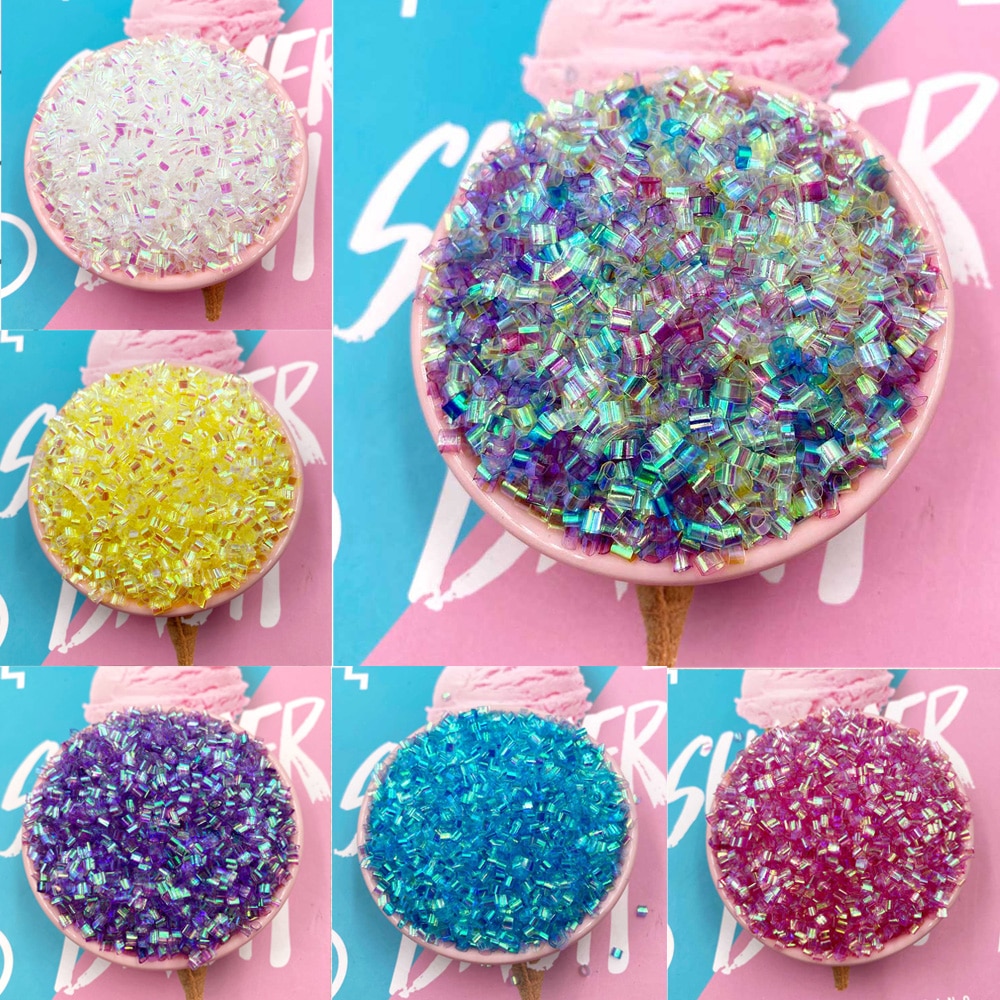 10G Kleurrijke Mini Zachte Buis Kralen Levert Diy Sprinkles Voor Slime Vullen 3Cm Spacer Kralen Voor Sieraden Maken accessoires