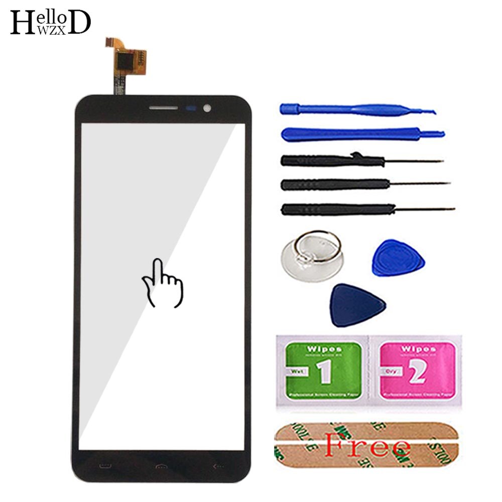 Pantalla táctil de 5,5 pulgadas para Homtom S16, pantalla táctil de cristal, 100% de garantía, Panel de cristal para Homtom S16, herramientas adhesivas para Panel táctil: Black With Tools