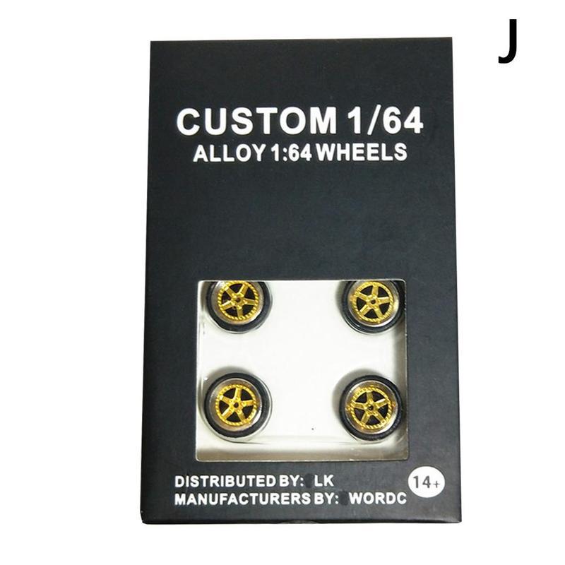 Stijl 1: 64 Model Gemodificeerde Band Diecasts Alloy Wheel Tire Rubber Speelgoed Voertuigen Algemeen Model Van Auto Veranderen Accessoires: J