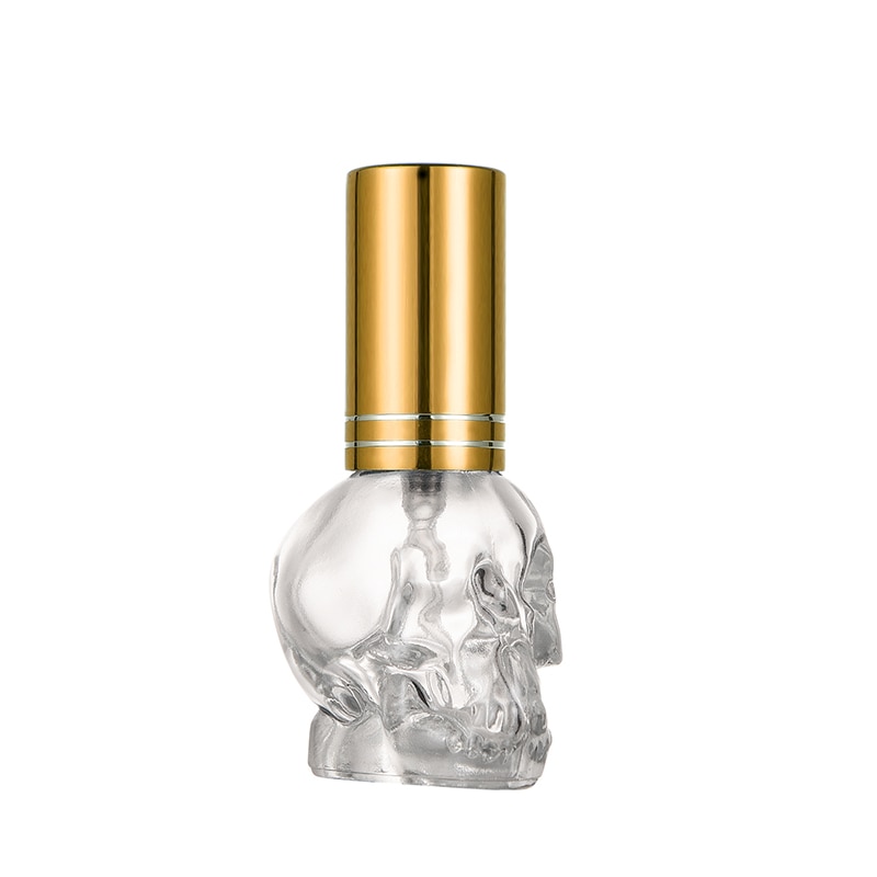 Nbyaïque tête de crâne fendu bouteille vide bouteille en verre parfum en vrac bouteille vide 8ML verre vaporisateur parfum bouteille vide