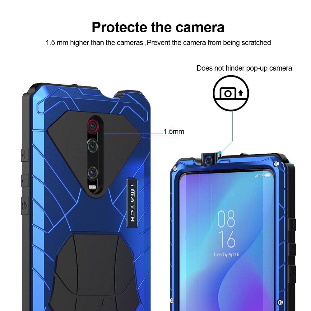 Pour Xiaomi K20 Pro coque téléphone dure en aluminium métal couverture de Protection robuste pour Xiaomi K20 Pro avec en verre trempé