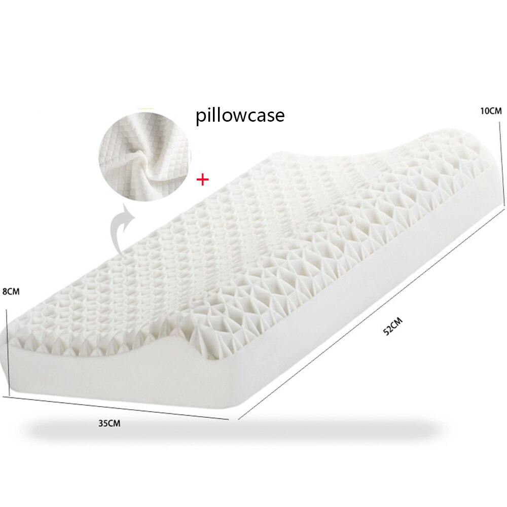 Pectin Pillow Memory TPE Pillow Neck Message Pillows High Orthopedic Shoulder Pain Protection Cervical Almohadas Para Dormir: White / 44X26X5-8CM  1.6KG