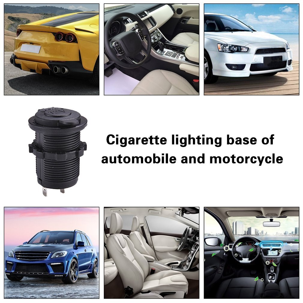 Universal 12V Automobile Motorcycle Pedestal Car Boat Motorbike Cigarette Lighter Socket Plug Outlet Waterproof