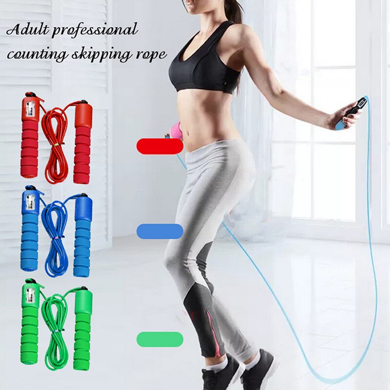 Professionele Volwassen Springtouwen Met Teller Sport Fitness Verstelbare Snelle Snelheid Tellen Sprong Overslaan Rope Skipping Draad Touwen