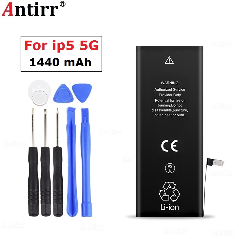 Antirr mærke 1420 mah 3.7v li-ion intern batteri udskiftning til iphone 4 4g med reparationsværktøj: Til  ip5 5g