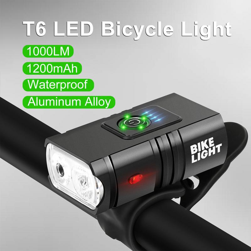 T6 Fiets Licht Voor 1000 Lumen Fietsen Led Krachtige Zaklamp Bike Verlichting Koplamp Usb Oplaadbare Lamp Mtb Accessoires