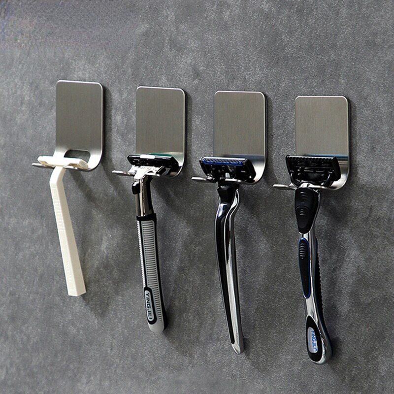 Rvs Scheren Scheermes Houder Douche Badkamer Muur Scheermes Rack Mannen Scheerapparaat Plank Hanger Keuken Accessoires Opslag Haak