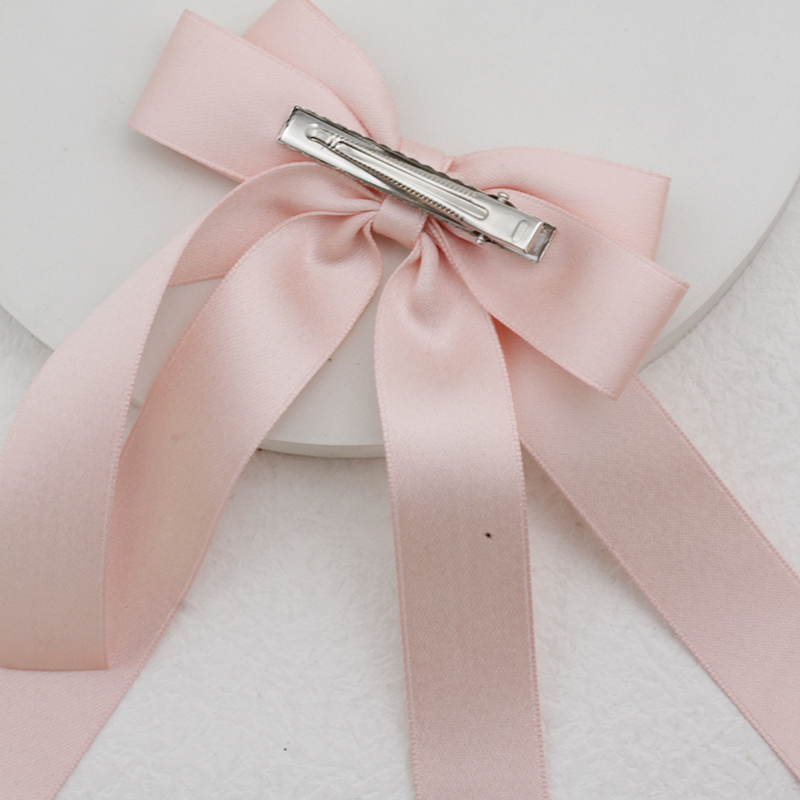 Lystrfac, cinta de tela a la , horquilla con lazo para el pelo para mujeres y niñas, pinzas para el cabello con lazo blanco y negro, Clip superior, accesorios para cabello femenino