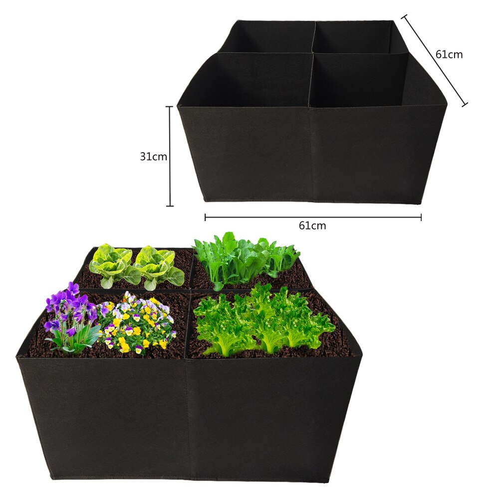 4/8 Grid Muti-Grid Rectangular Planting Bag Vegetable Split Planting Bag Green Growing Garden Flowerpot Beautiful Planting Bag