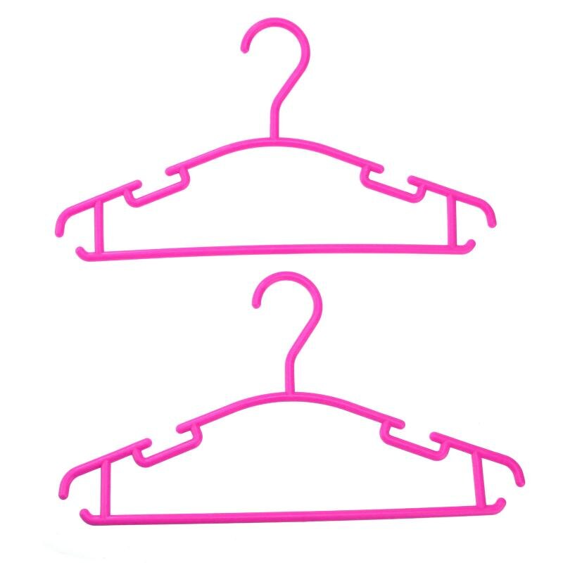 10 stks/partij Kinderen Plastic Hangers Kleding Jas Broek Bar Baby Peuter Hanger Cabide Kleerhanger Haak: Roze