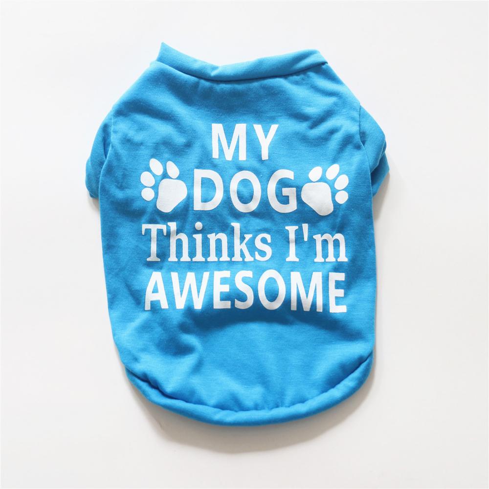 Billiga små hundkläder sommar vår vit och blå stil husdjur hund katt skjorta söt yorkshire terrier xs-l t-shirt andas husdjur