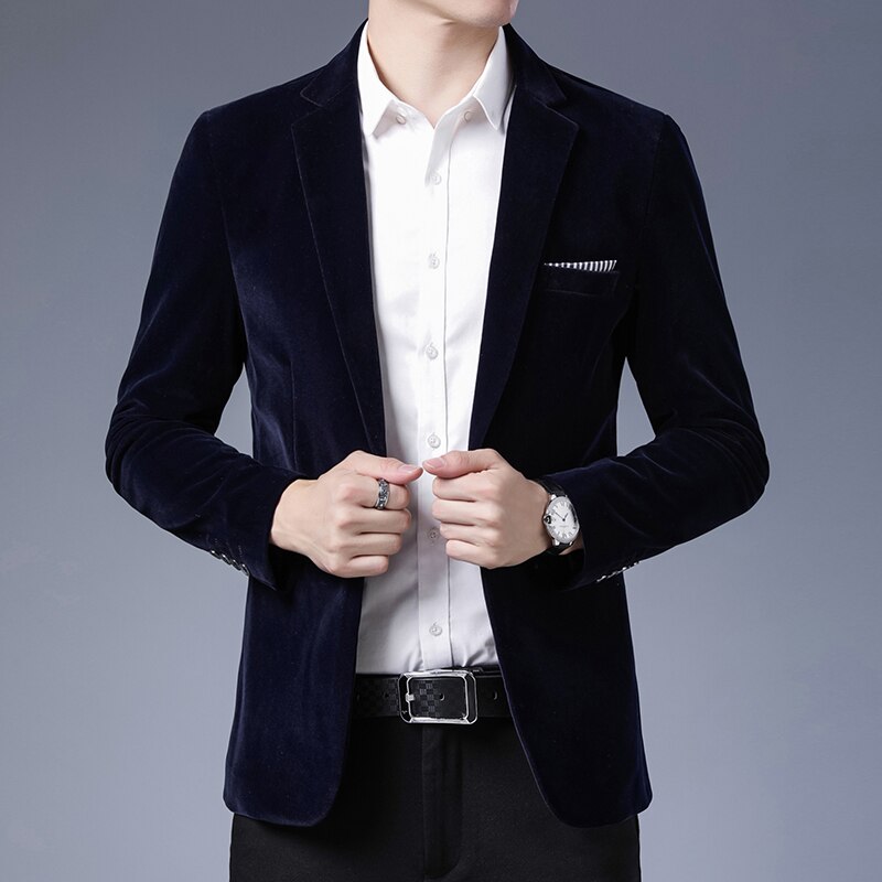 Men's Wool Suit Coat Wool Blends Casual Blazers Men Suit Top Male Solid Business Casual Mens Coats and Jackets