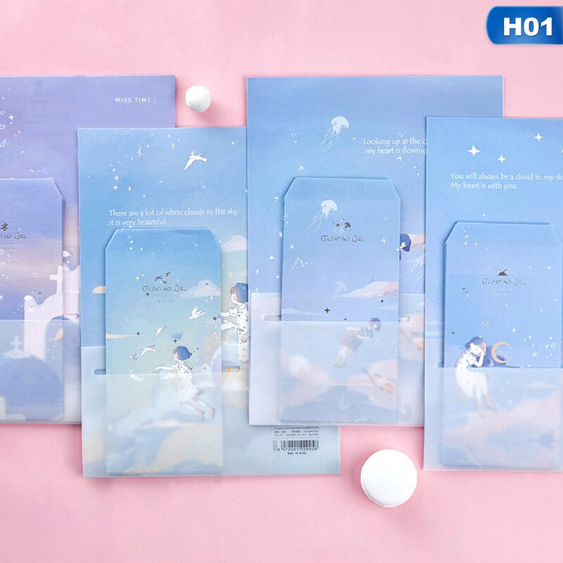 Cute Cartoon Cherry Envelope Letter Papers Festival Card Seasonal Kids Birthday Greetings Letter Stationery Supplies
