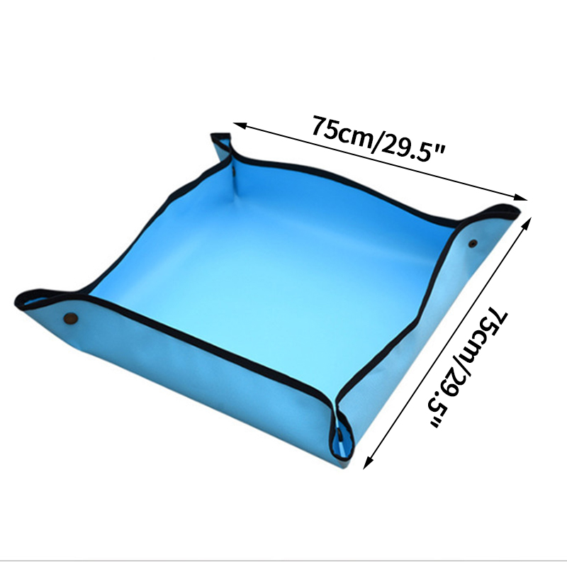 Planting Mat PE Square Gardening Mat Waterproof Plant Potting Mat Thicken Foldable Garden Pad Anti-dirty Transplanting Tarp: Blue(PVC)-1S
