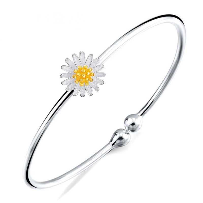 Öffnen charmant Manschette Armbinde Armreif Schmuck SchöNe Weibliche Sonnenblumen Gänseblümchen Blume aufbringen Armreif Armbinde Frauen