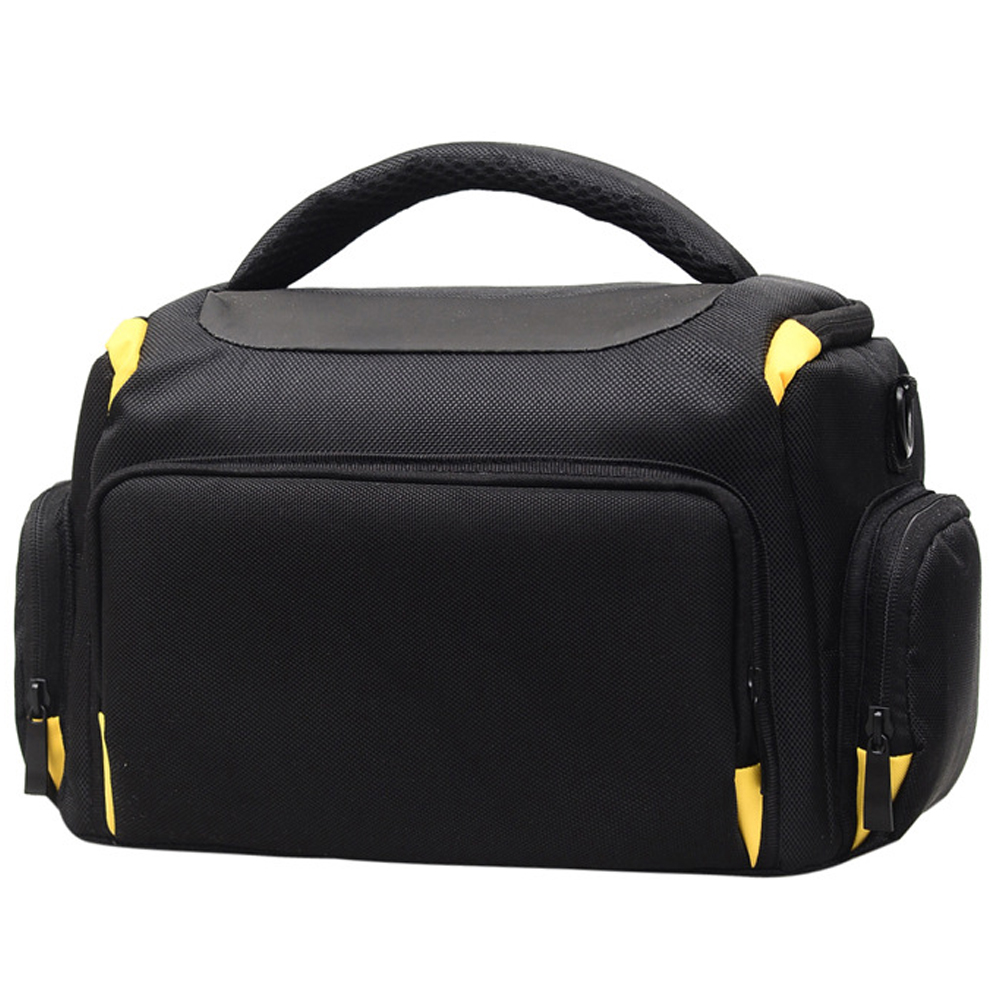 Waterproof Digital DSLR Camera Bag Nylon Shoulder Case Video Camera Bag Outdoor Camera Handbags Photography Photo Bag: Yellow XL