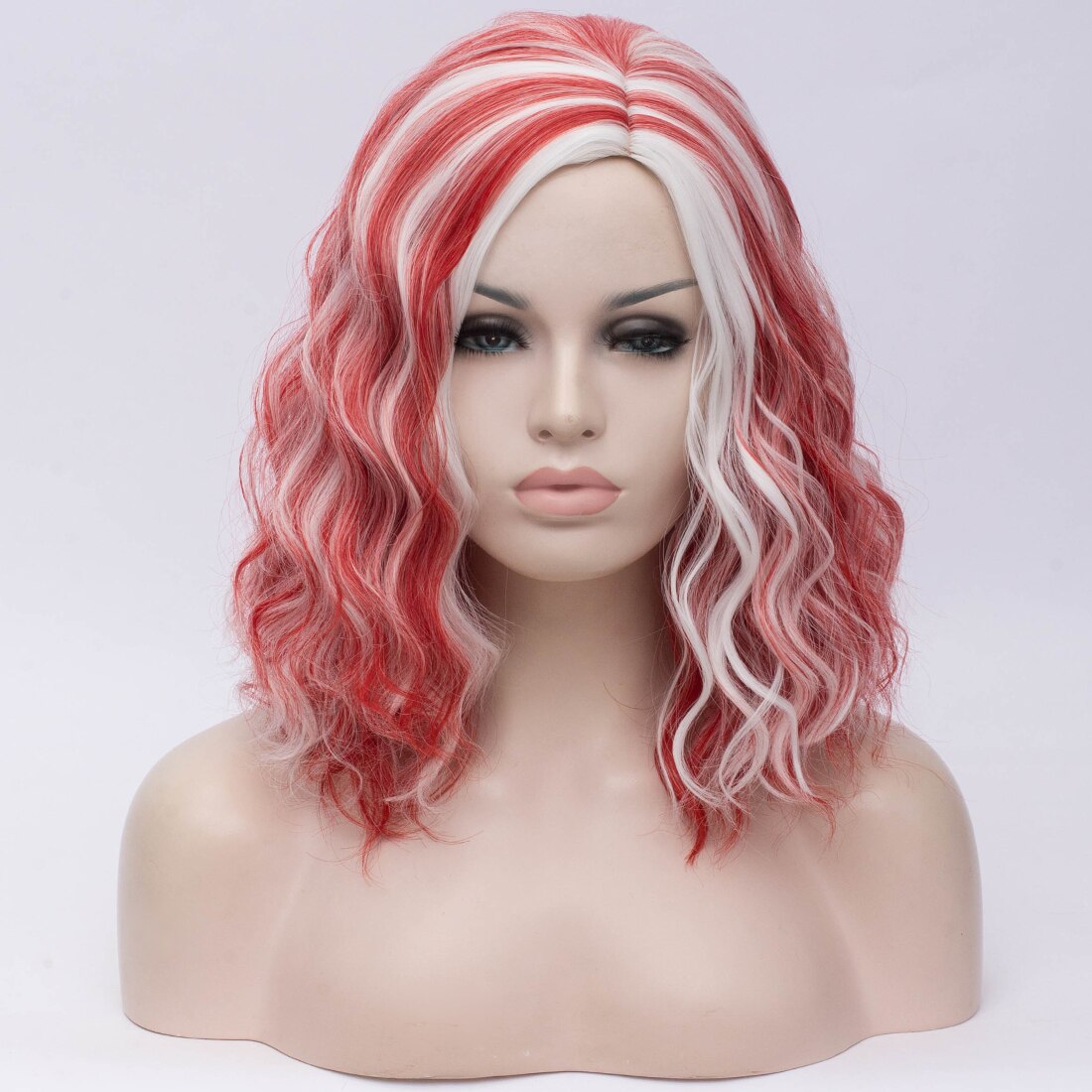 Similler cheveux synthétiques perruques courtes partie moyenne Ombre Cosplay perruque pour les femmes vert violet Miexd couleur mettre en évidence 6 Colros disponibles: 8