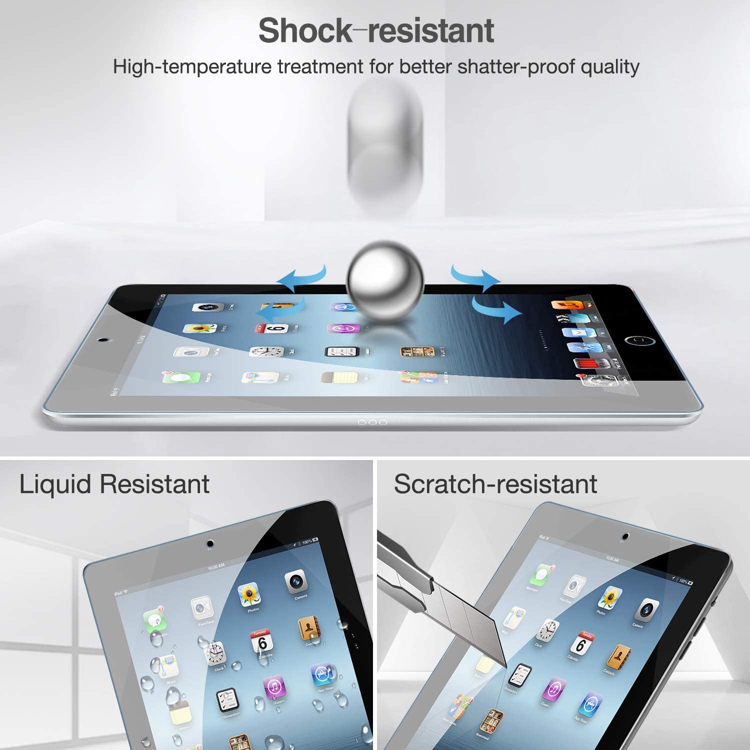 Voor Apple Ipad 2/Ipad 3/Ipad 4 9.7 Inch - 9H Tablet Screen Protector Beschermende Film anti Vingerafdruk Gehard Glas
