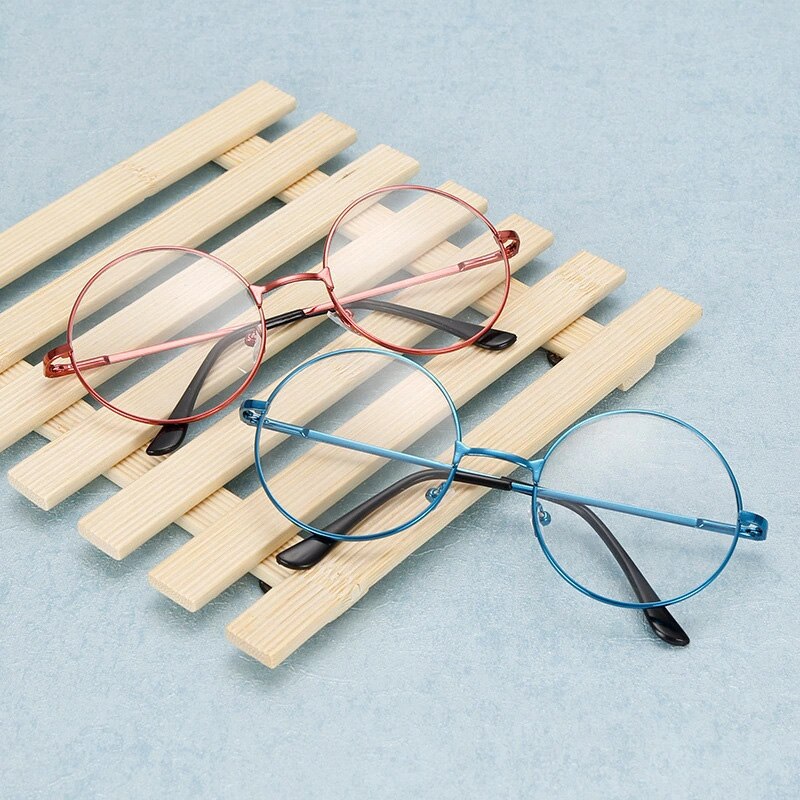 Jiaanle Retro Brille Rund - Metallrahmen Ohne Stärke Für Damen & Herren