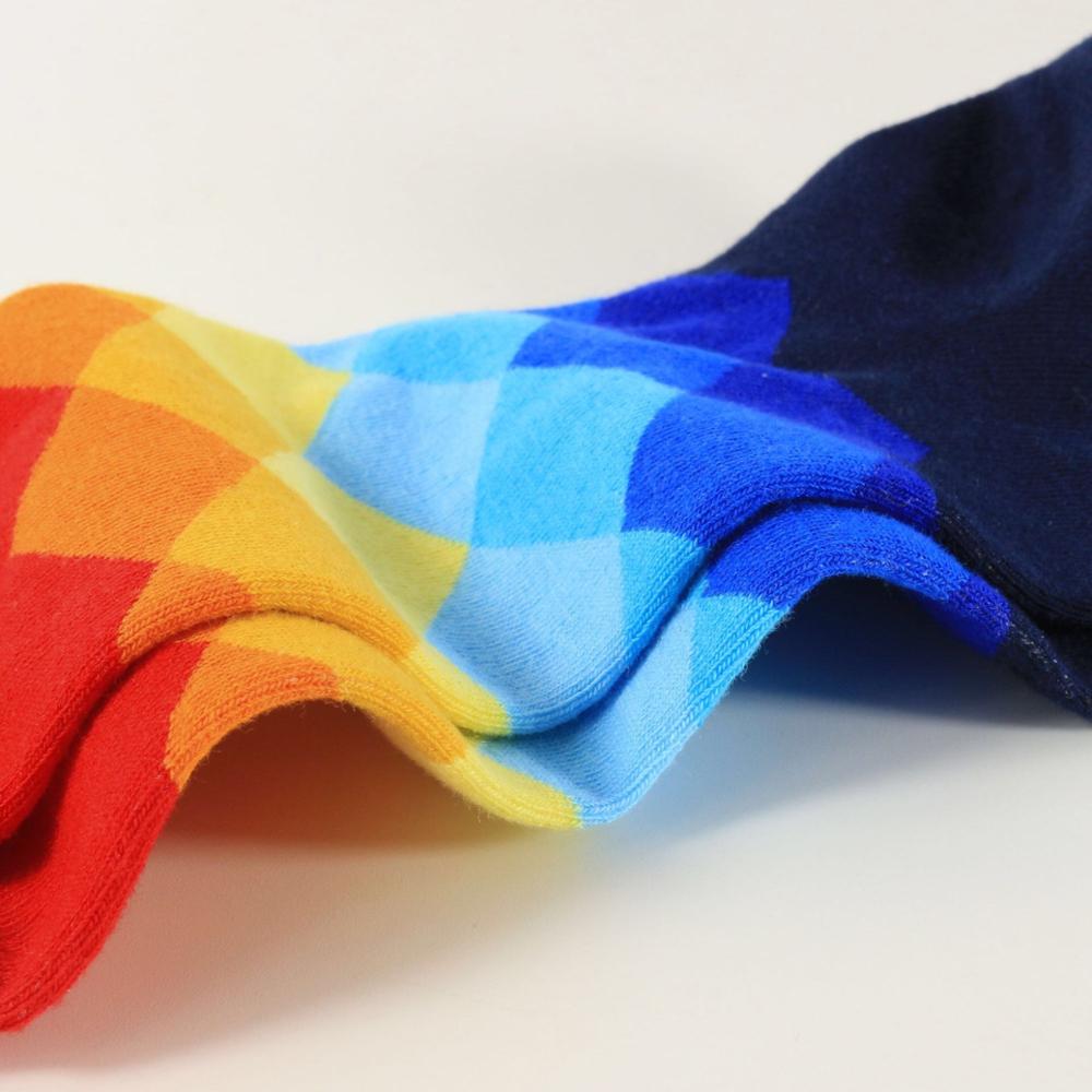 moda Człowiek skarpetki grzywny akapit wzór diamentowy Argyle śmieszne szczęśliwe geometryczne śmieszne duże rozmiary czesana bawełna prezenty ślubne