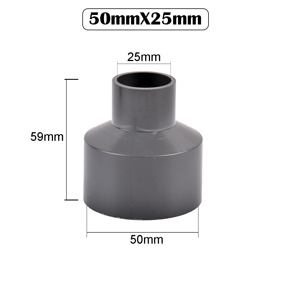 20/25/32/40/50mm Tuinirrigatie Slangkoppelingen PVC Rechte Reducer Fittings Water buis Aquarium Adapter: Black