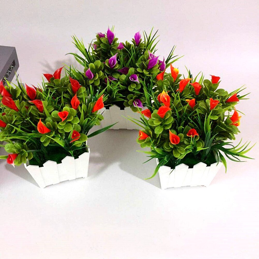 Kunstig potteblomst callalily potteplanter bonsai diy hjem stue kontorindretning havebord dekoration lotus planteindretning