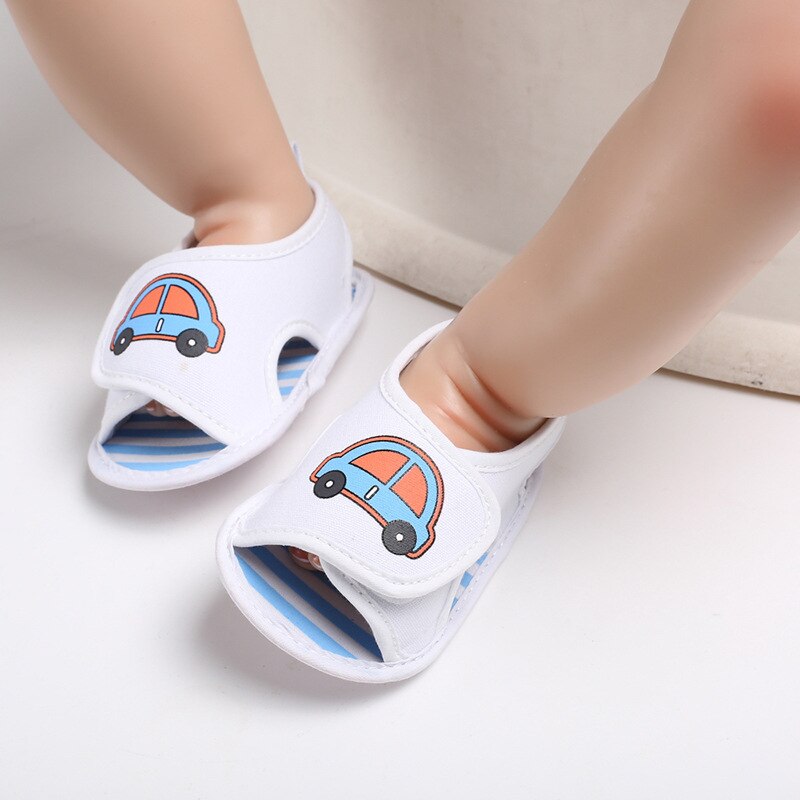 Silicone Car Children Shoes Summer Canvas Unisex Low Tube Toddler Shoes Baby Sandals Newborn Boy for 1-4 Years Old