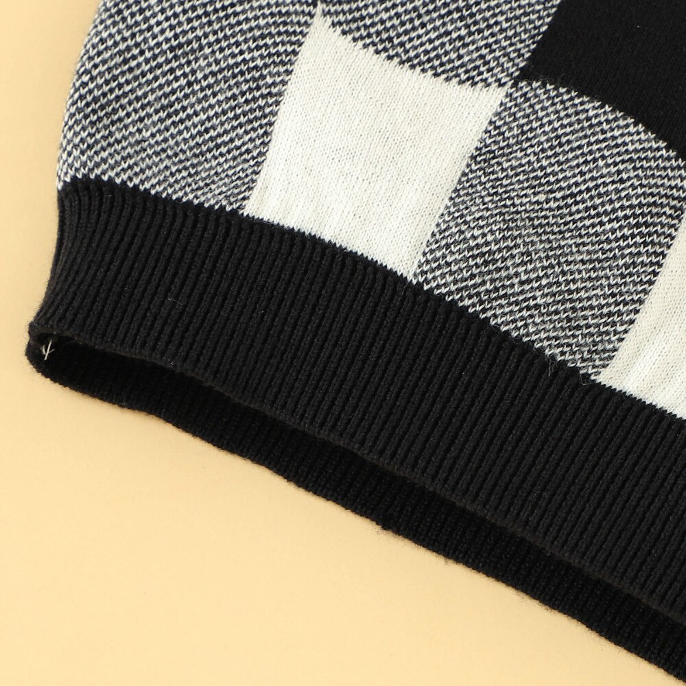 Koreańnarty dzieci niemowlę chłopiec dziewczyna sweter z dzianiny z długim rękawem wokół szyi dzianiny szczyt z dzianiny jesień zima moda pled sweter