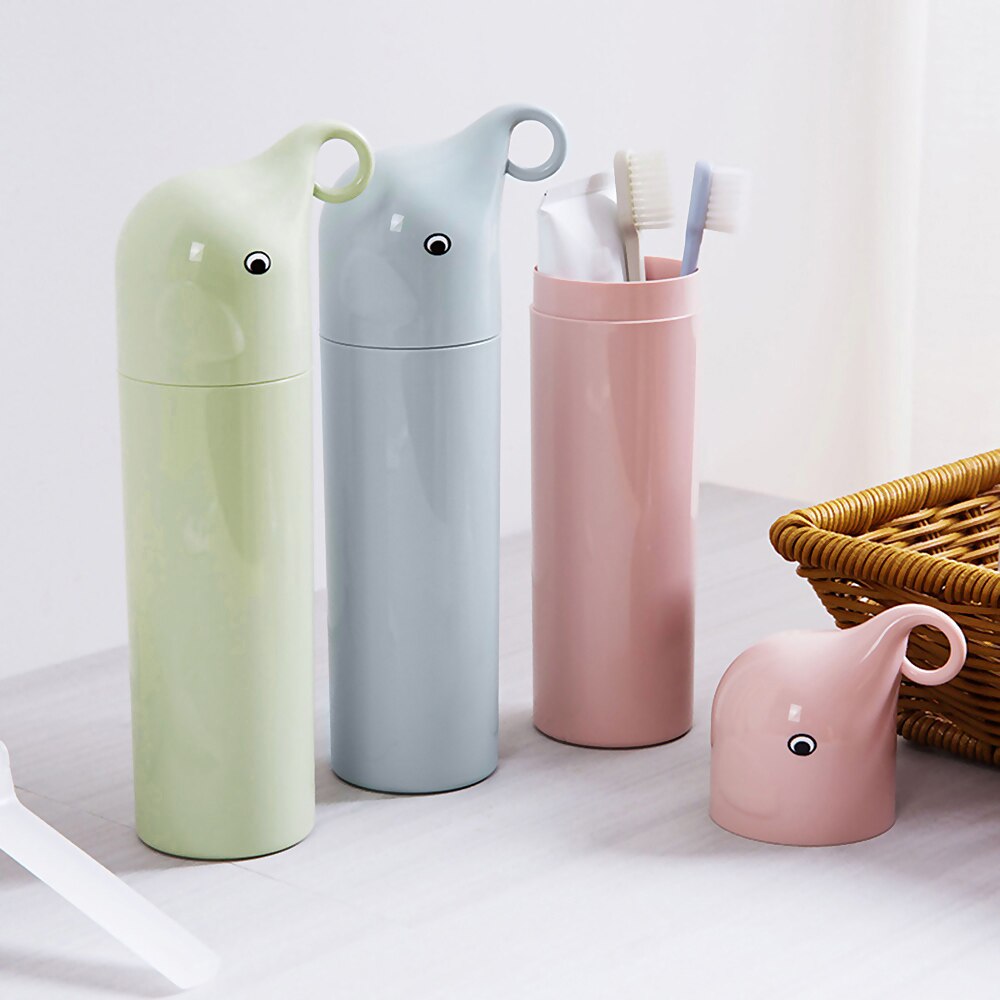 Mærke tandbørste sød opbevaringsboks elefant rejse tandpasta organizer holder
