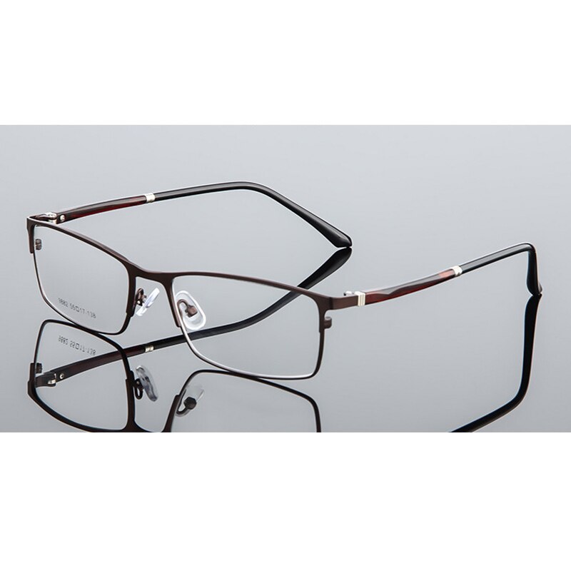 Seemfly Anti-blue Ray cuadrada de Metal gafas montura clásica completa de óptica, gafas para miopía Unisex para hombres y mujeres: Coffee