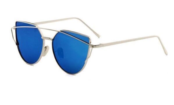 Popular Star Sunglasses Cat Eye Vintage Metal Reflective Shades UV400: color 2