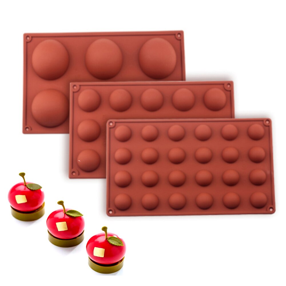 Mezza sfera sfera stampo in silicone torta rotonda cioccolato pasticceria Bakeware stampino budino gelatina sapone Pannello caramelle stampi da forno cucina
