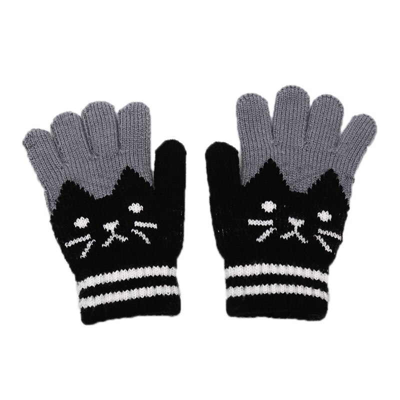 Kind Kids Winter Warme Dikke Handschoenen Baby Meisjes Jongens Peuter Magic Wanten Imitatie Kasjmier Leuke Baby Handschoenen 4-8Y: Black