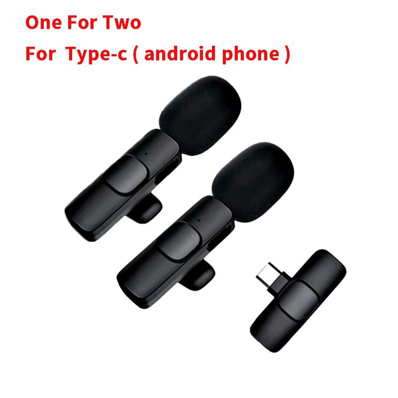 Wireless Lavalier Microphone Portable Audio Video Recording Mic For IPhone Android Live Game Mobile Phone: 3 in 1 for type-c