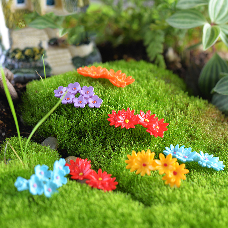 10 st miniatyr blomma mossa bonsai pyssel hantverk fe trädgård landskap dekor