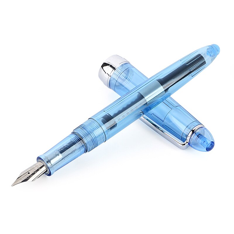 Jinhao 992 stylo plume en plastique Irautita spirale ronde transparente école étudiant bureau papeterie stylos à encre de: Clear Blue