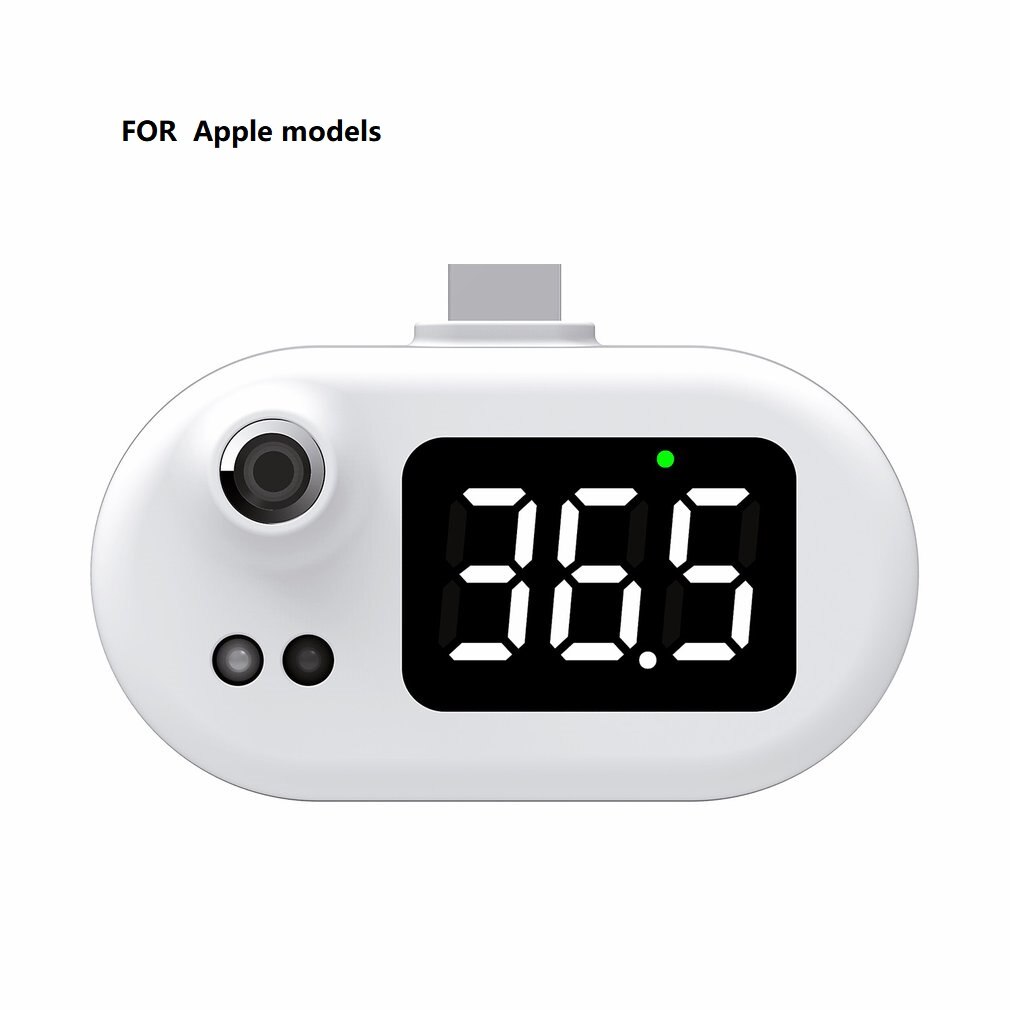 Mini termómetro infrarrojo portátil con USB, enchufe tipo C/Android/Apple para Xiaomi/iPhone X/11/12, termómetro Digital para teléfono móvil: A for Apple models  
