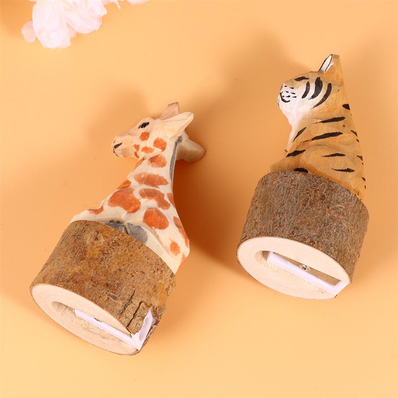 Taille-crayon en forme de tigre et girafe en bois en acier inoxydable, taille-crayon en aluminium 2 pièces