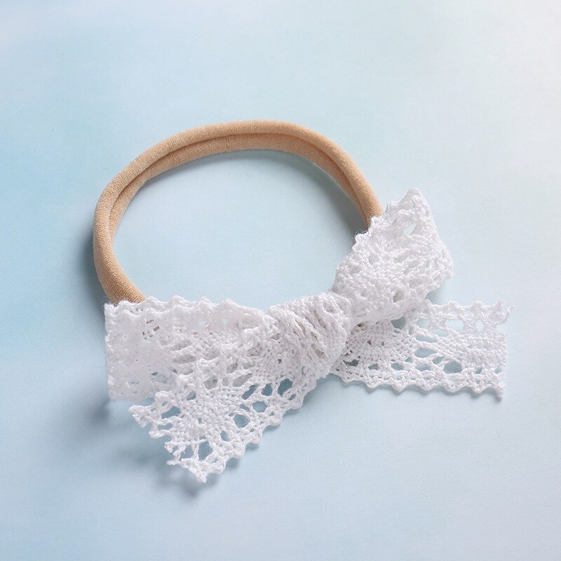 SchöNe Neue Baby Kleinkind Mädchen Bowknot Spitze Nylon Stirnband Hohe Elastische freundlicher Scrunchies Baby Haar Band Haar Zubehör: 4