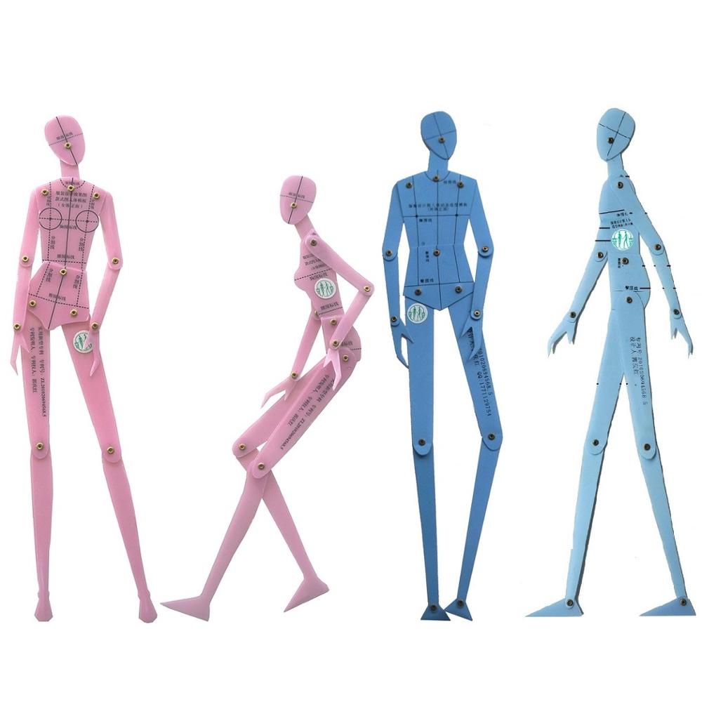 Lineal sæt tøj menneskelig krop tegneskabelon mænds og kvinders figur skabelon kombination bordsæt: Default Title