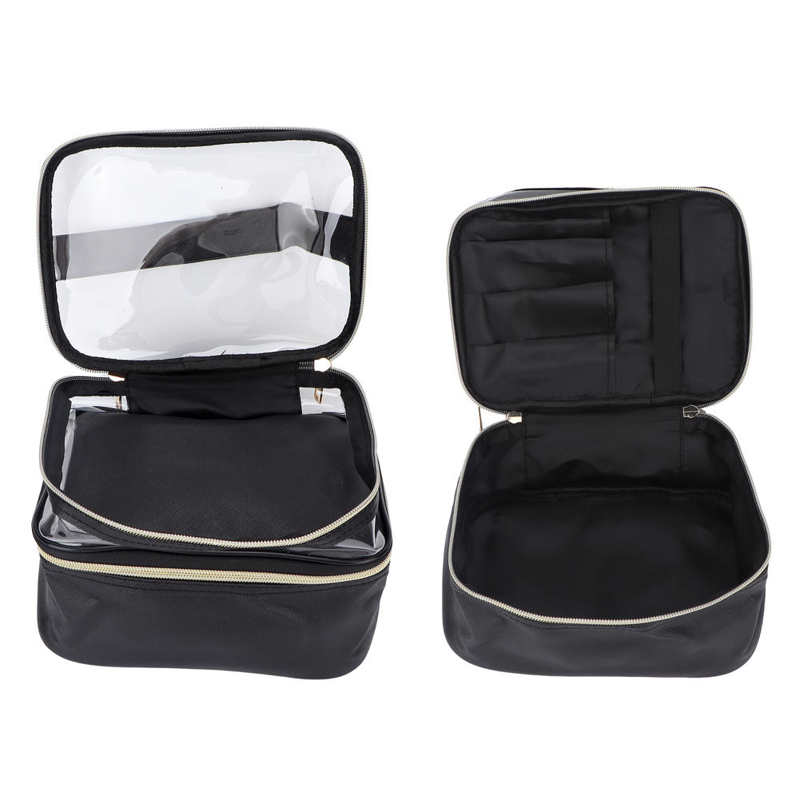 Makeup Bag Makeup Cosmetic Bag Multipurpose Double Layer for Travel