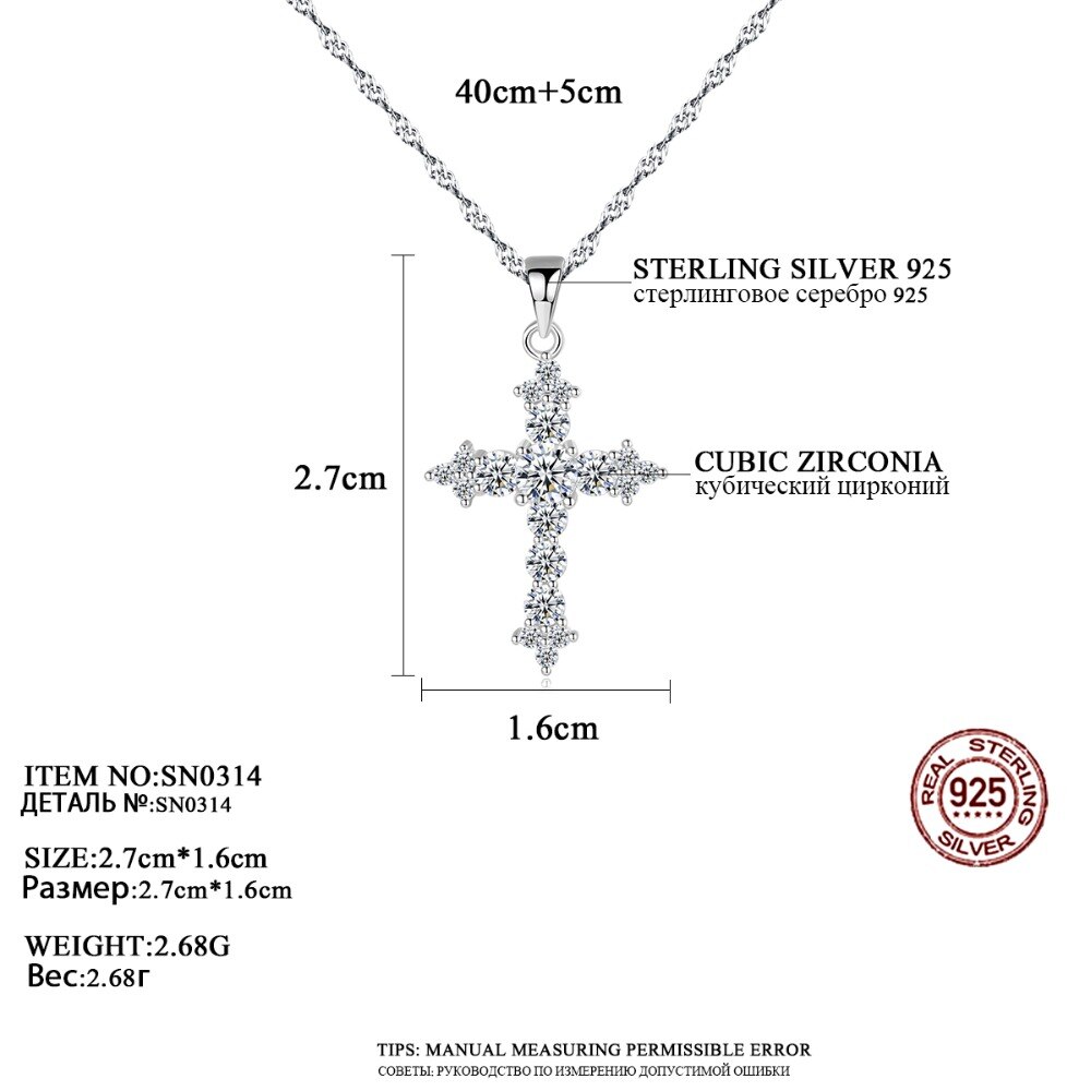 CZCITY 925 Sterling Zilver AAA + Cubic Zirkoon Brilliant Cross Hanger Collier Exquisite Twisted Collier Sterling Sieraden