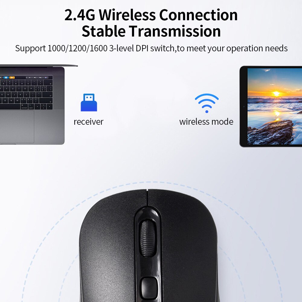 2.4G Wireless Keyboard And Mouse Combo 103 Key Portable Office Keyboard 1000-1200-1600 Adjustable DPI Mouse