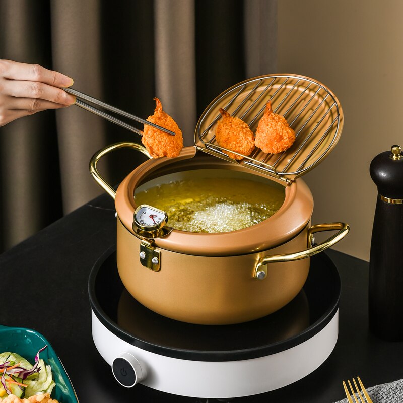Non stick tempura frituregryder tempura frituregryde stegegryde induktion komfur universal stegt kyllingekande madlavningsredskaber køkkenredskaber