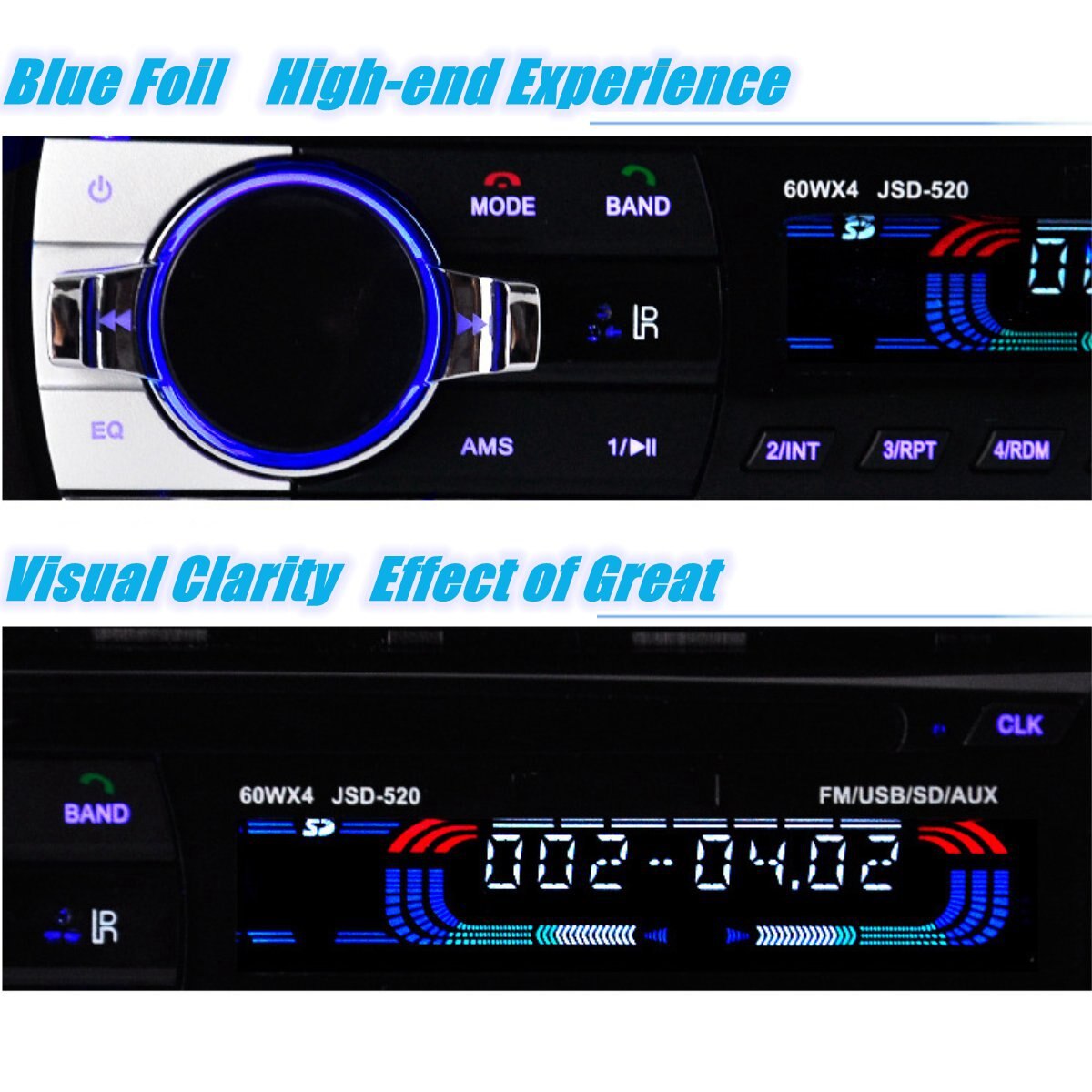 AUTSOME-Radio de coche 1 DIN 24V, reproductor de audio FM, Bluetooth, MP3, Bluetooth, teléfono móvil, manos libres, USB/SD, estéreo, en el tablero