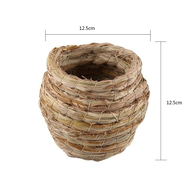 Bird Parrot Handwoven Straw Cage Animals Hamster Parrot Hatching Breeding Cave